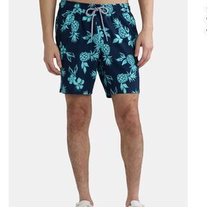 Men's Blue Floral Swim Shorts/Swim Trunks Sz XL